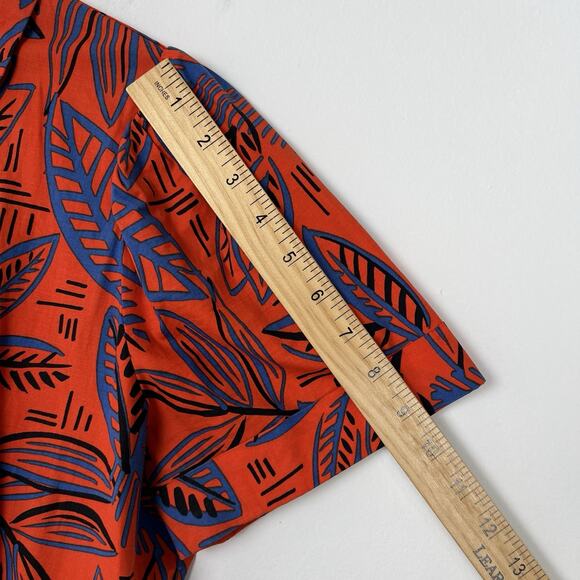 ALEXIS x TARGET Size Small Tropical Leaf Stretch Midi Pleated Shirtdress Pockets - Picture 9 of 13